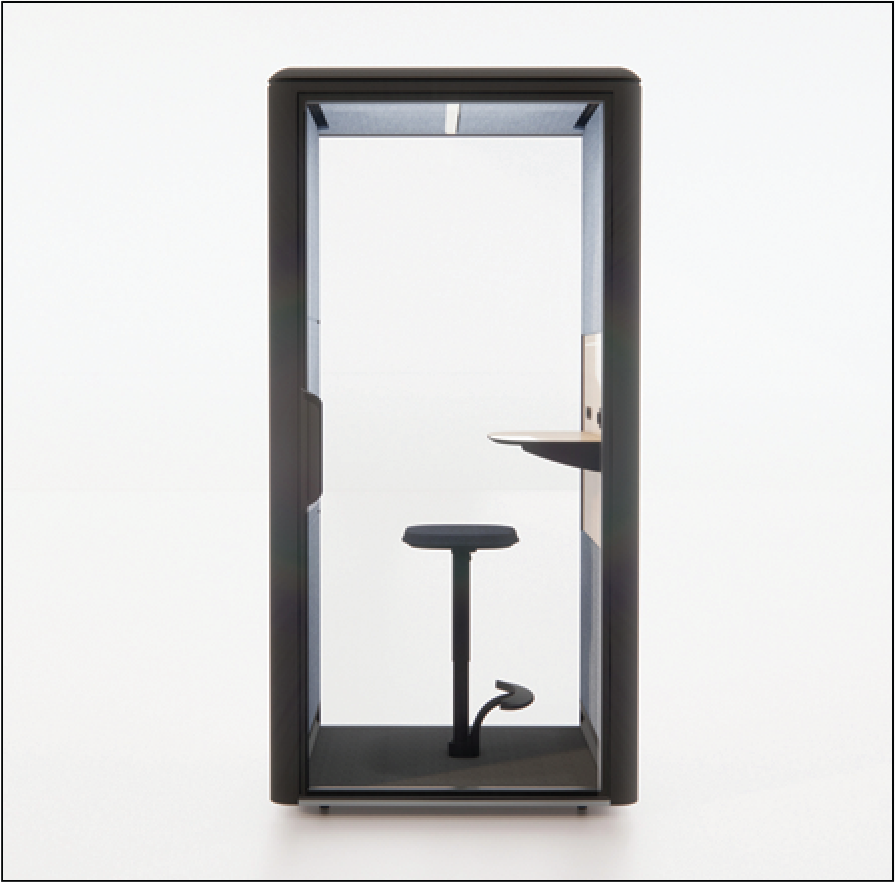 QUBIQ Compact: Optional height adjustable stool with footrest