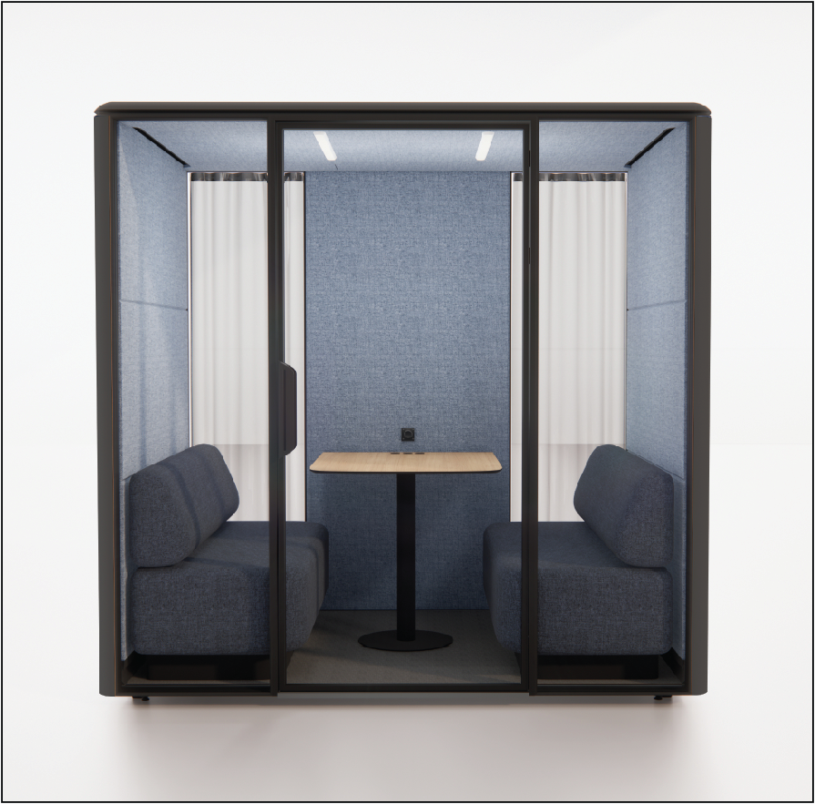 QUBIQ Four: Optional sheer curtain at the back