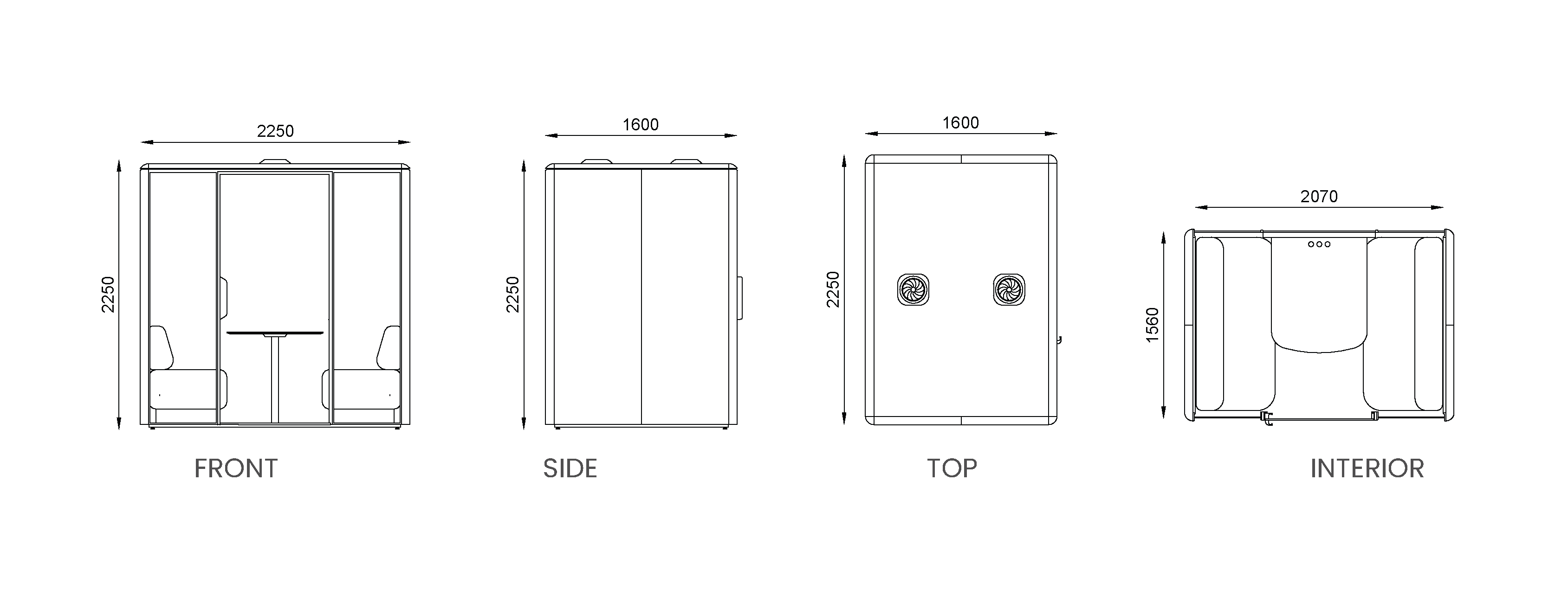 QUBIQ Four original technical drawings