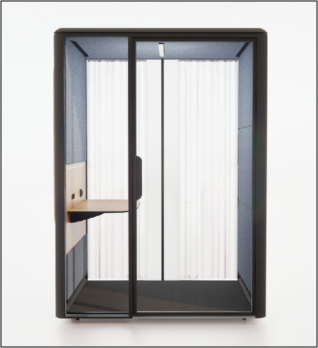 QUBIQ Work: Optional sheer curtain at the back